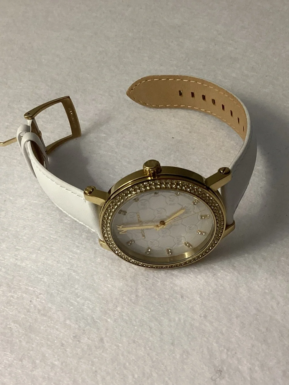 Michael Kors Corey Three-Hand White Leather Watch 38mm